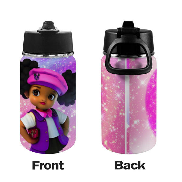 Lalibella "Full of Love "Tumbler Kids Water Bottle with Straw Lid (12 oz)