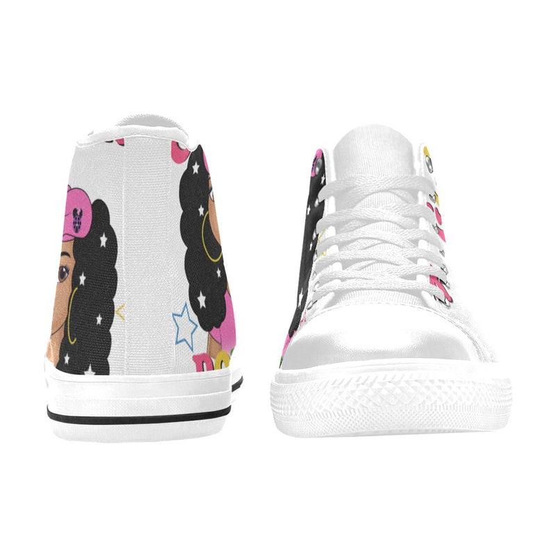 Girl Power High Tops High Top Canvas Shoes for Kid (Model 017)