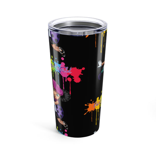 20oz Paint-Splash Tumbler with Colorful Witch Design