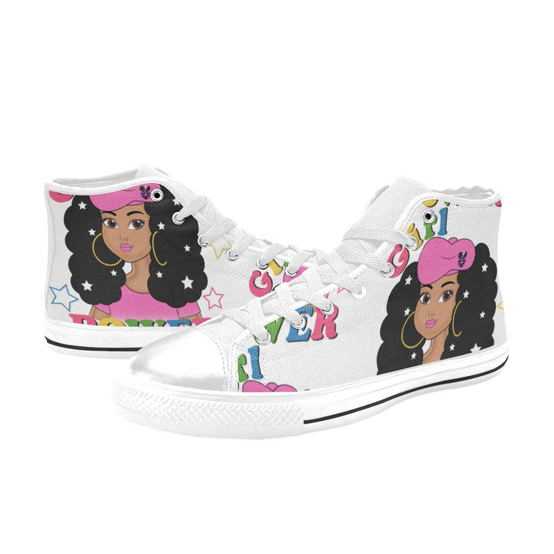 Girl Power High Tops High Top Canvas Shoes for Kid (Model 017)