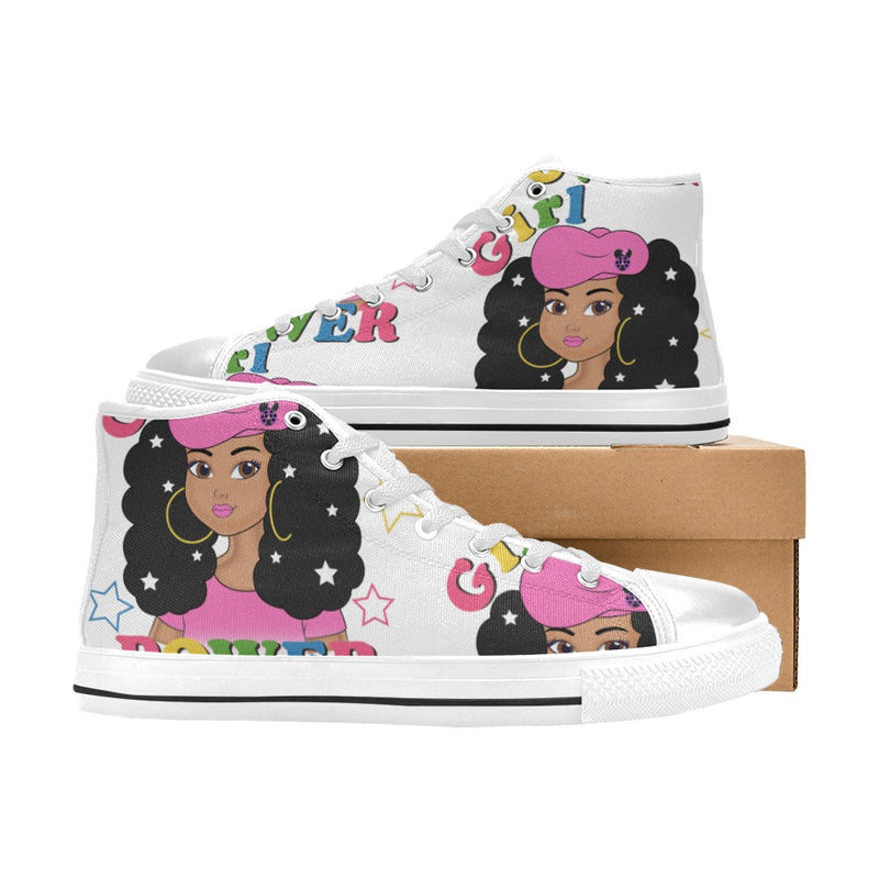 Girl Power High Tops High Top Canvas Shoes for Kid (Model 017)