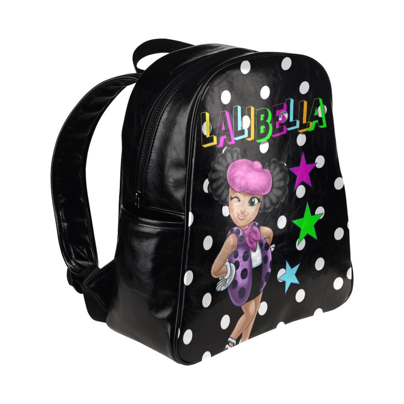 Lalbella Polk-a-Dot Backpack Multi-Pockets Backpack (Model 1636)